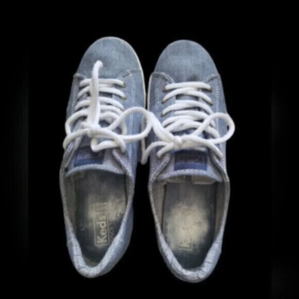 Keds Kickstart Denim Blue Canvas Sneakers Size 9 - Picture 3 of 10